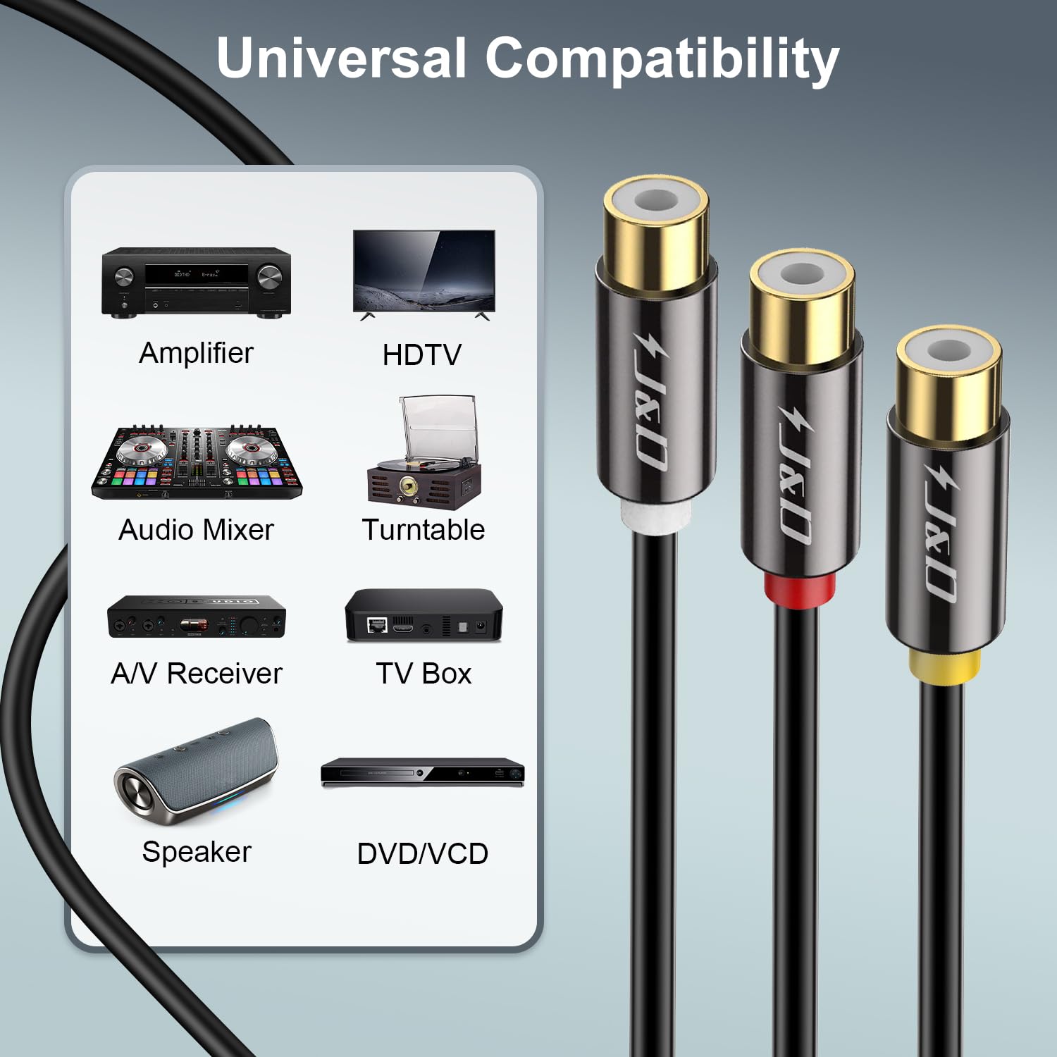 Amazon.com: J&D AV Extension Cable, Gold Plated Copper Shell Heavy